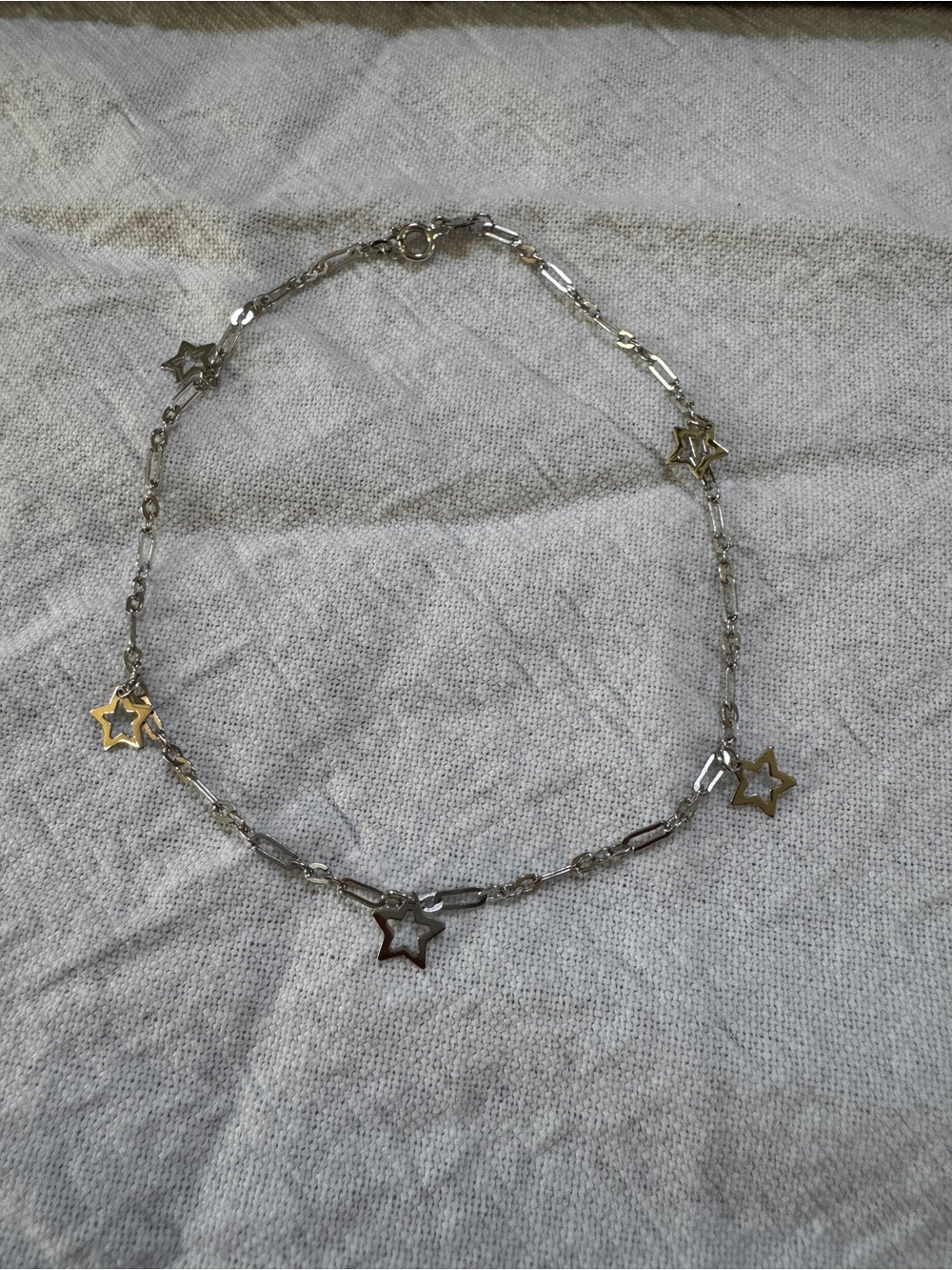 Delicate Silver Star Charm Anklet - Women's Jewelry